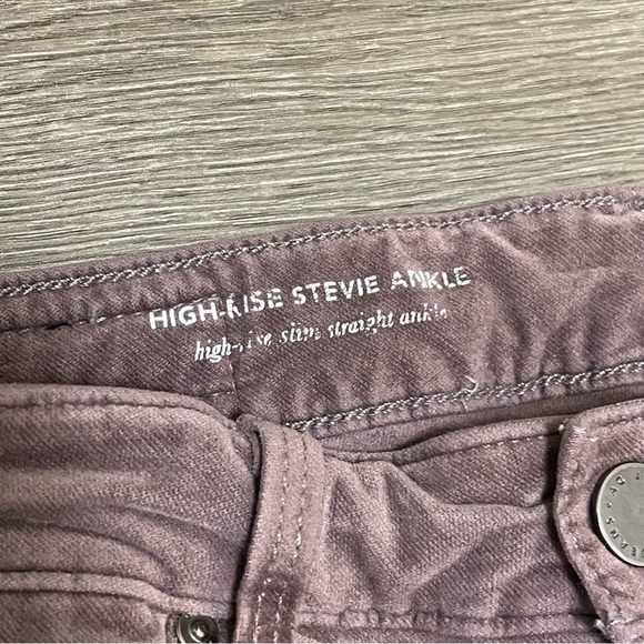 Anthropologie AG High Rise Stevie Ankle Gray Taupe Velvet Slim Straight Sz 25R. - Picture 5 of 10